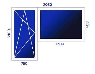 Balkonu logi – Profils 7 (2090mm x 2150mm)
