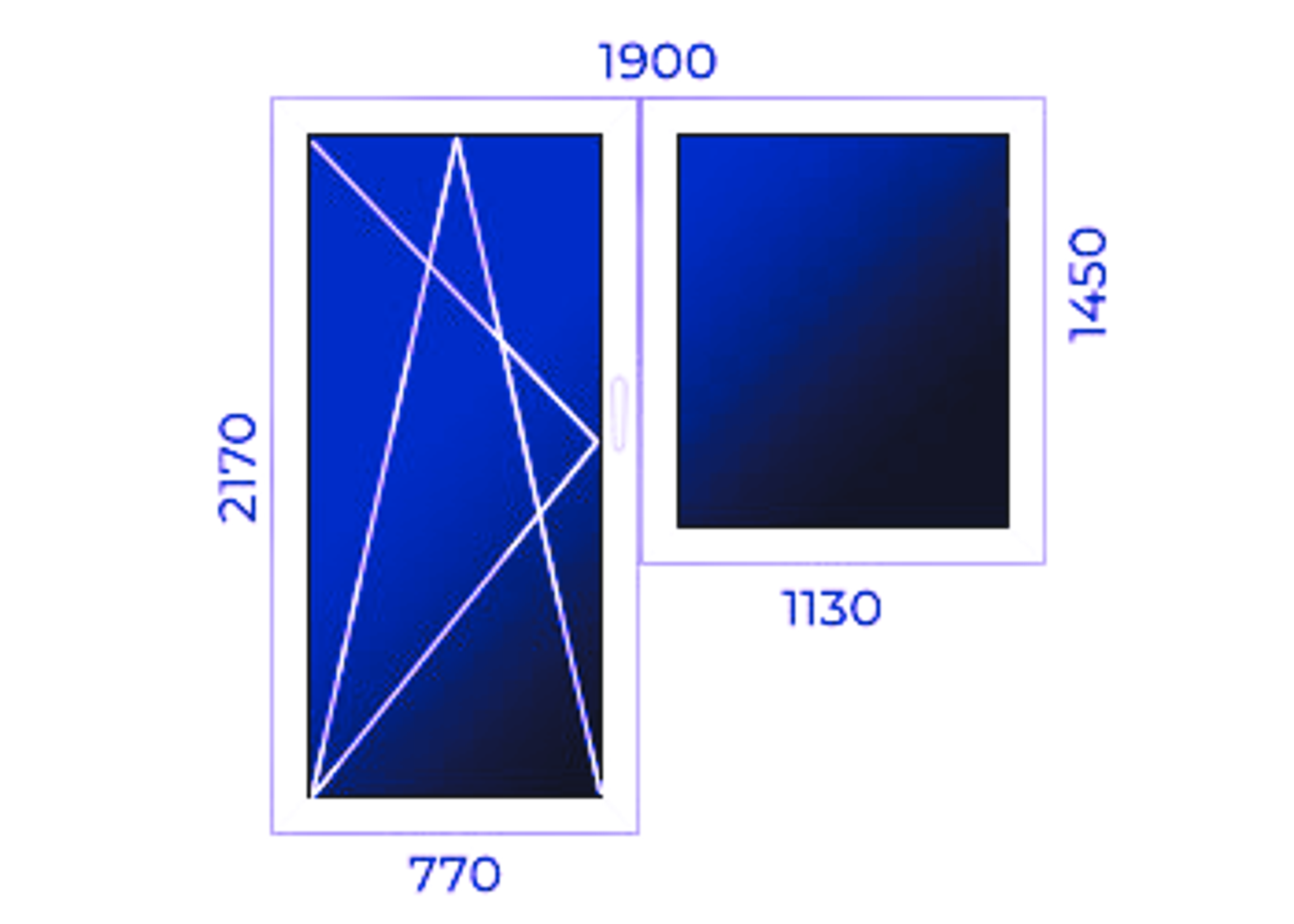 Balkonu logi – Profils 7 (2090mm x 2150mm)