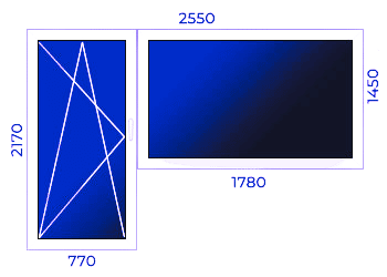 Balkonu logi – Profils 8 (1850mm x 2150mm)