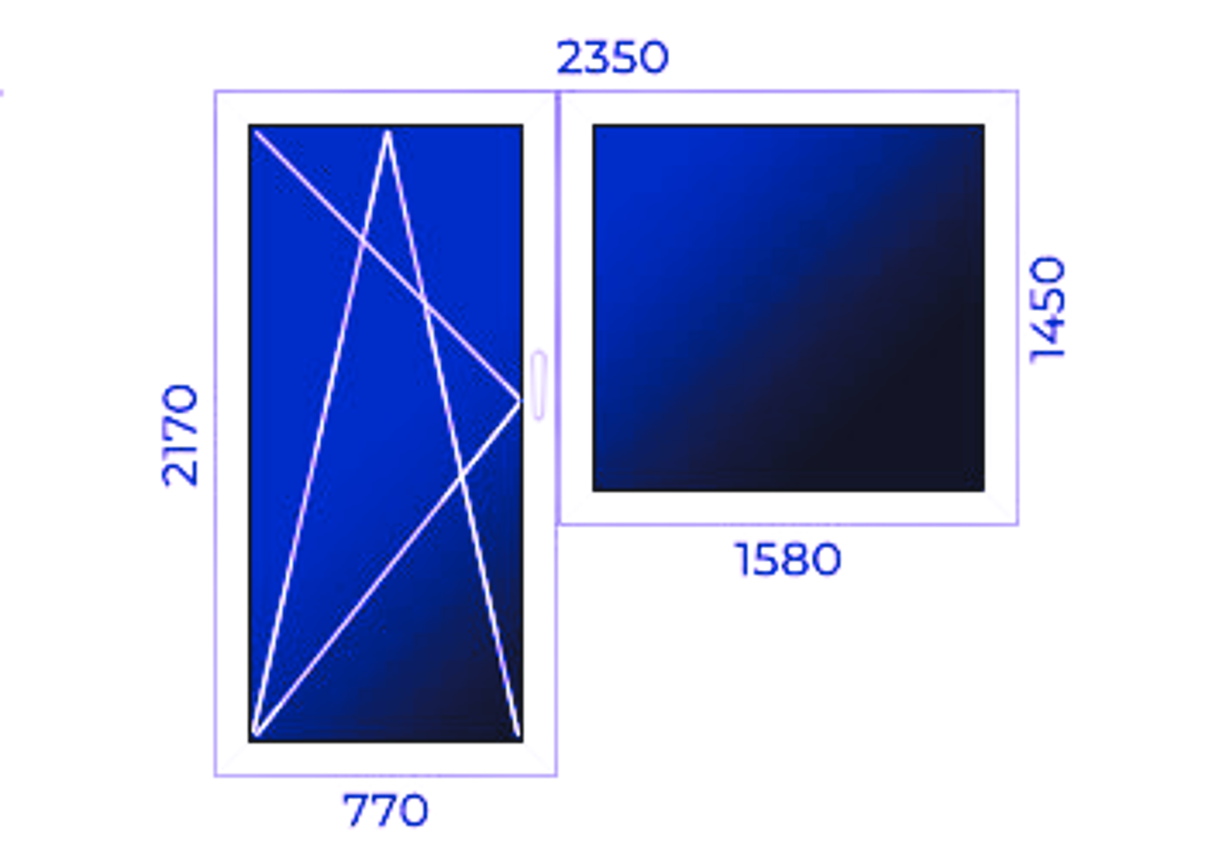 Balkonu logi – Profils 9 (2500mm x 2150mm)