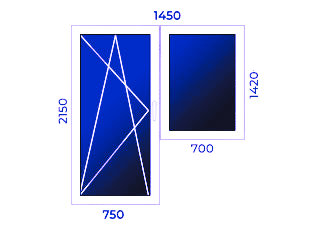 Balkonu logi – Profils 8 (1850mm x 2150mm)