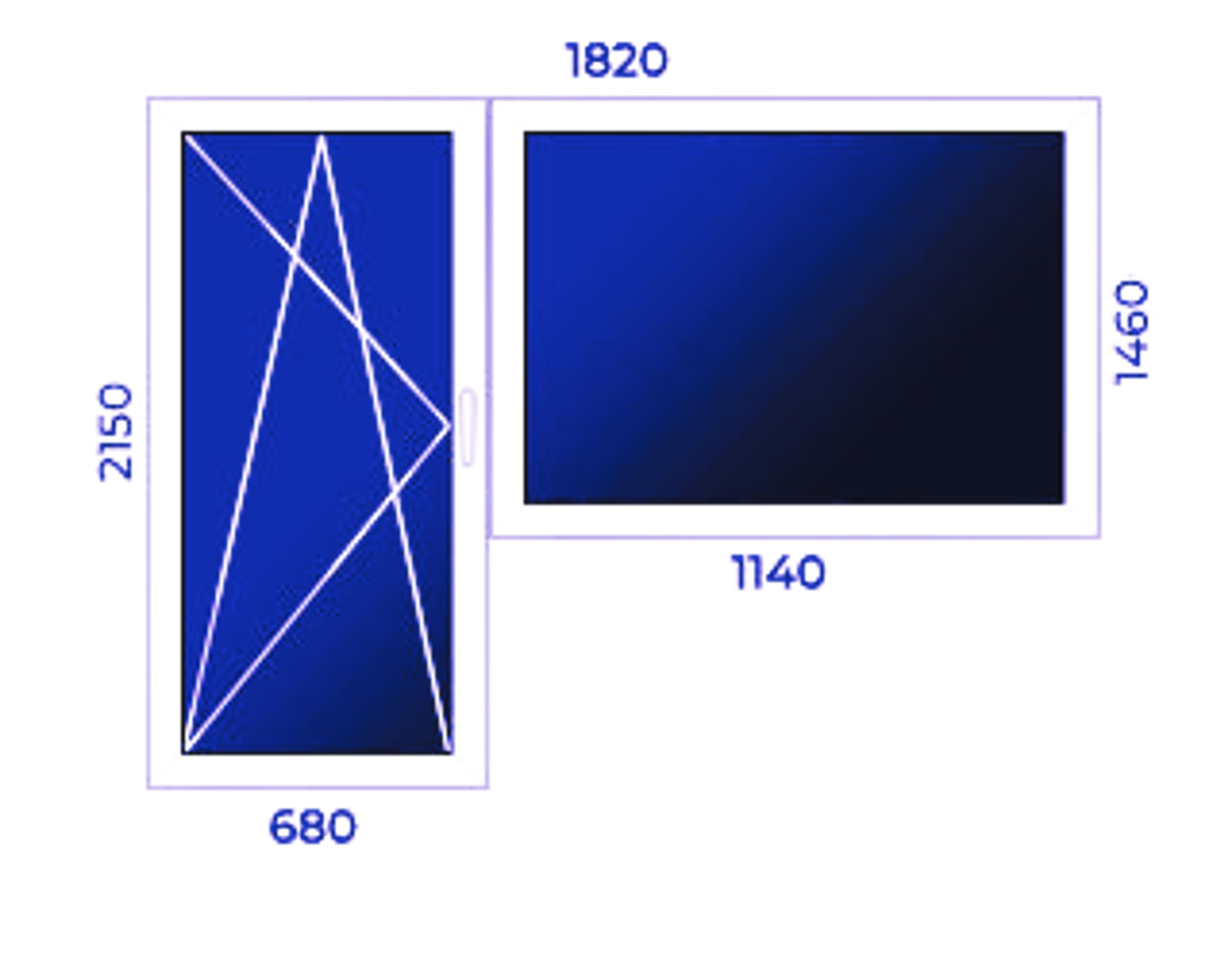 Balkonu logi – Profils 8 (1850mm x 2150mm)