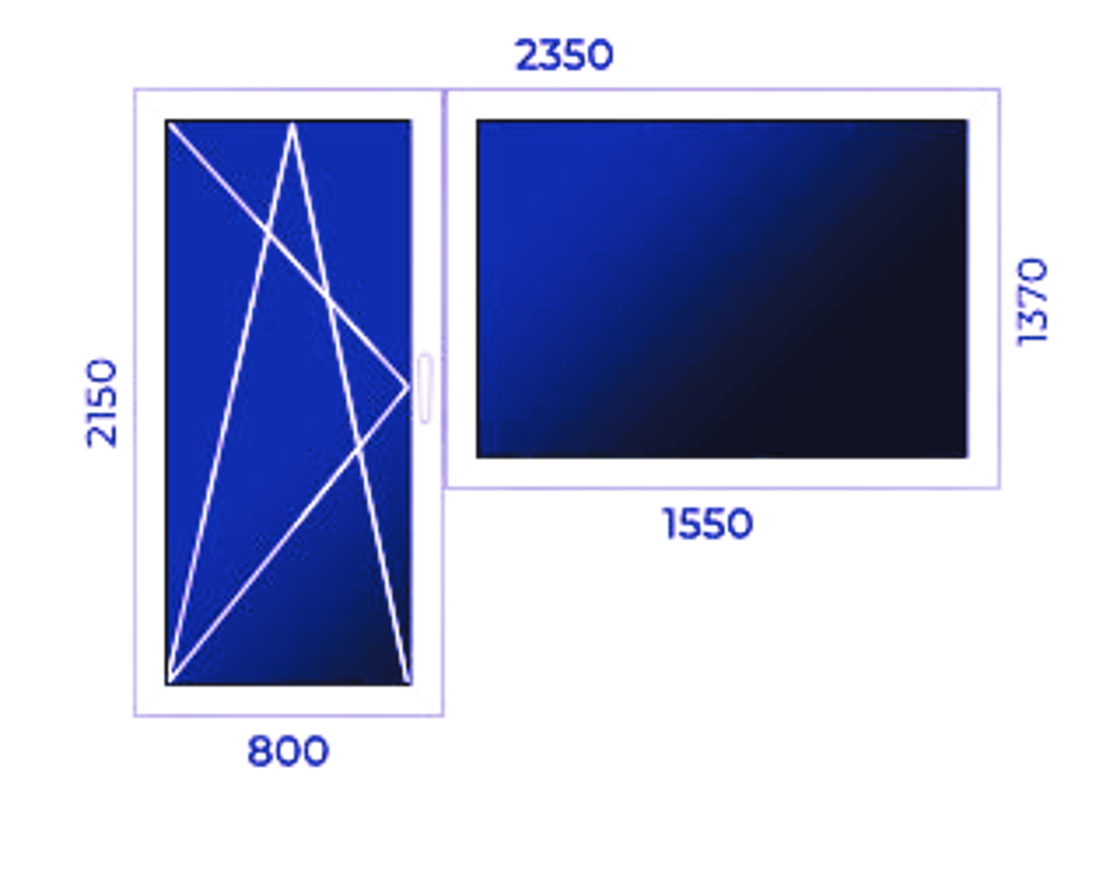 Balkonu logi – Profils 7 (2090mm x 2150mm)