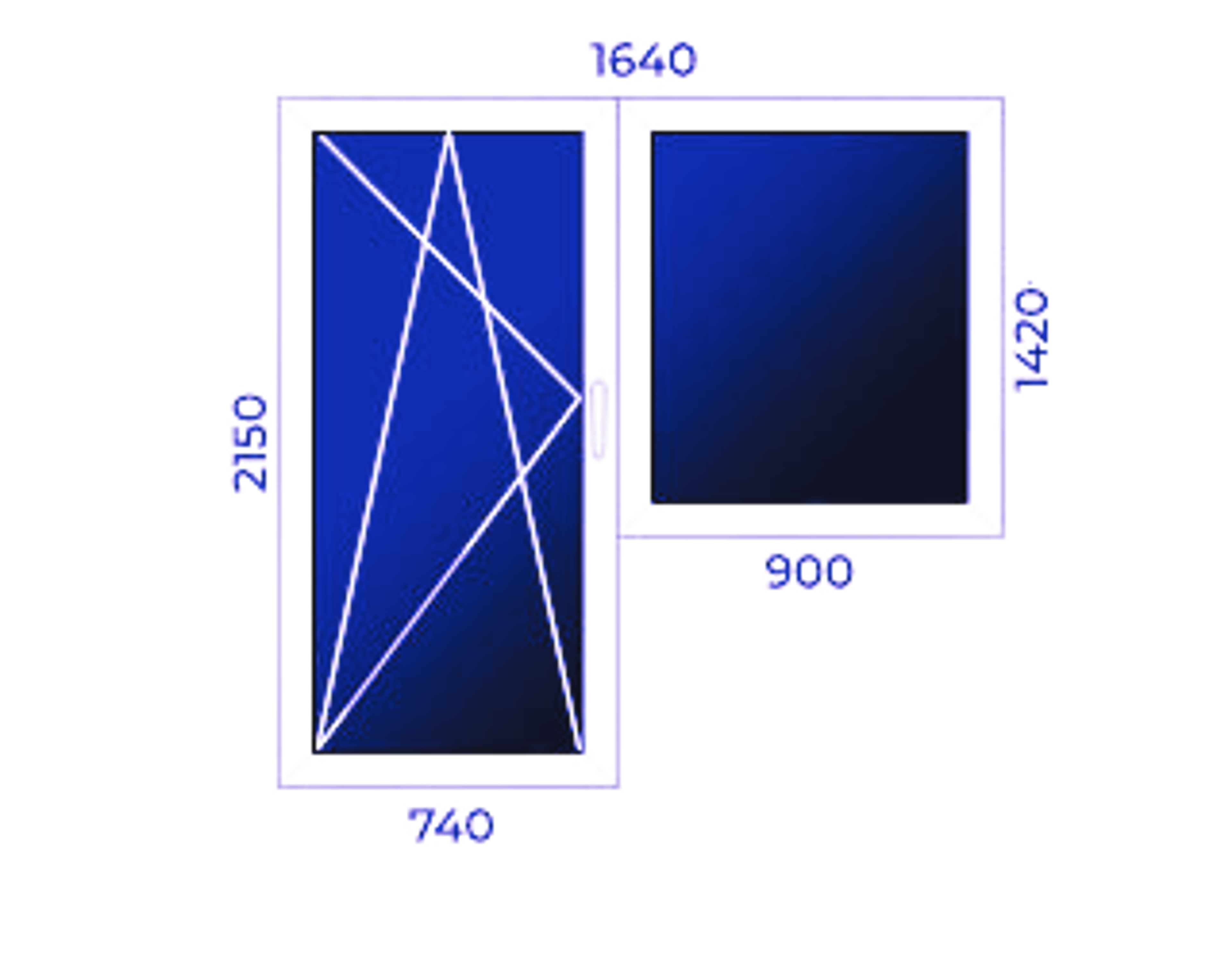 Balkonu logi – Profils 7 (2090mm x 2150mm)