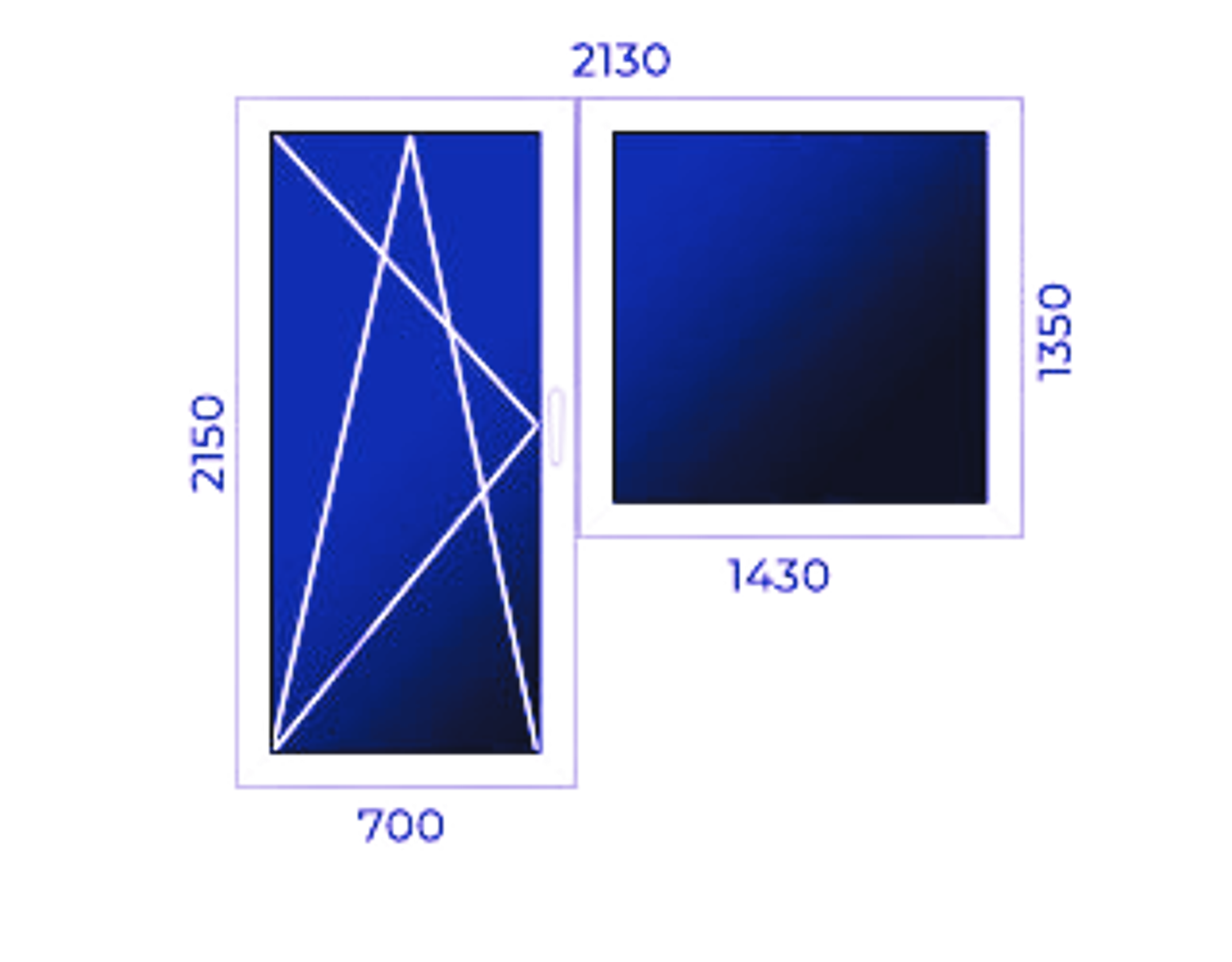 Balkonu logi – Profils 7 (2090mm x 2150mm)