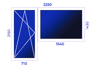 Balkonu logi – Profils 7 (2090mm x 2150mm)