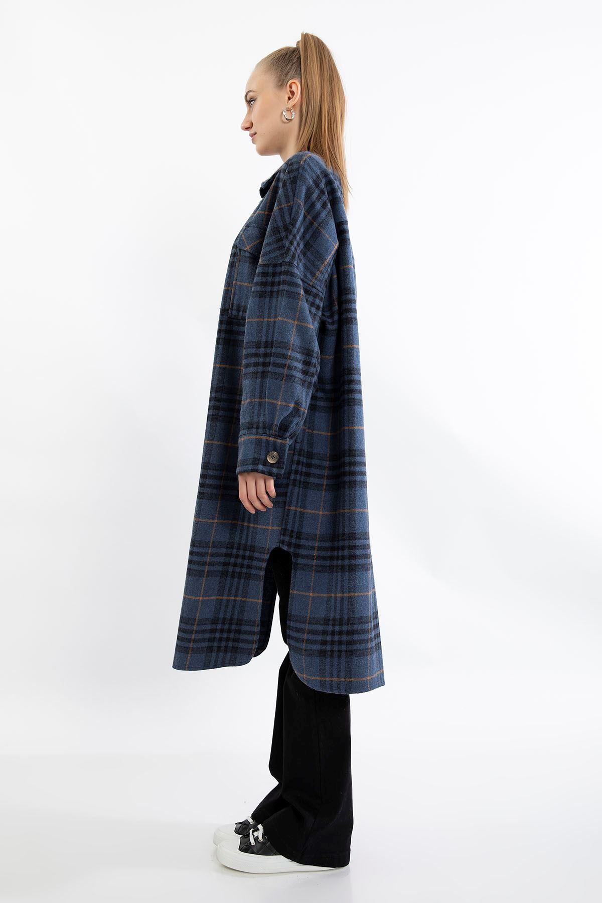 Oduncu Kumaş Oversize/Salaş Ekose Kadın Gömlek