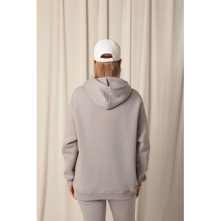 Üç İplik Kanguru Cep Kapüşonlu Kadın Sweat