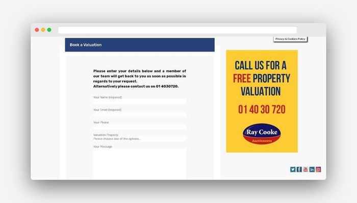 Real Estate Website Design (1 Amazing Project!) real estate website design valuation form