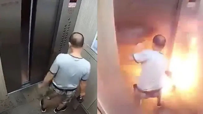  In China, a man was burned to death in an elevator after a lithium battery exploded.