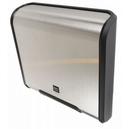 Dryflow Elite Dryer in Brushed Satin Front top Left View of Dryer