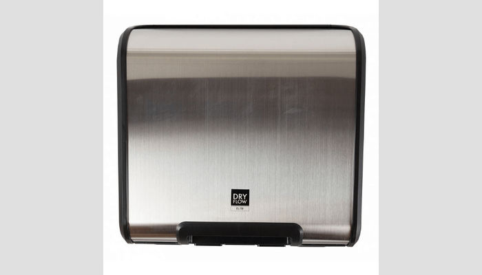 Dryflow Elite Hand Dryer in Brushed Satin Front View of Dryer