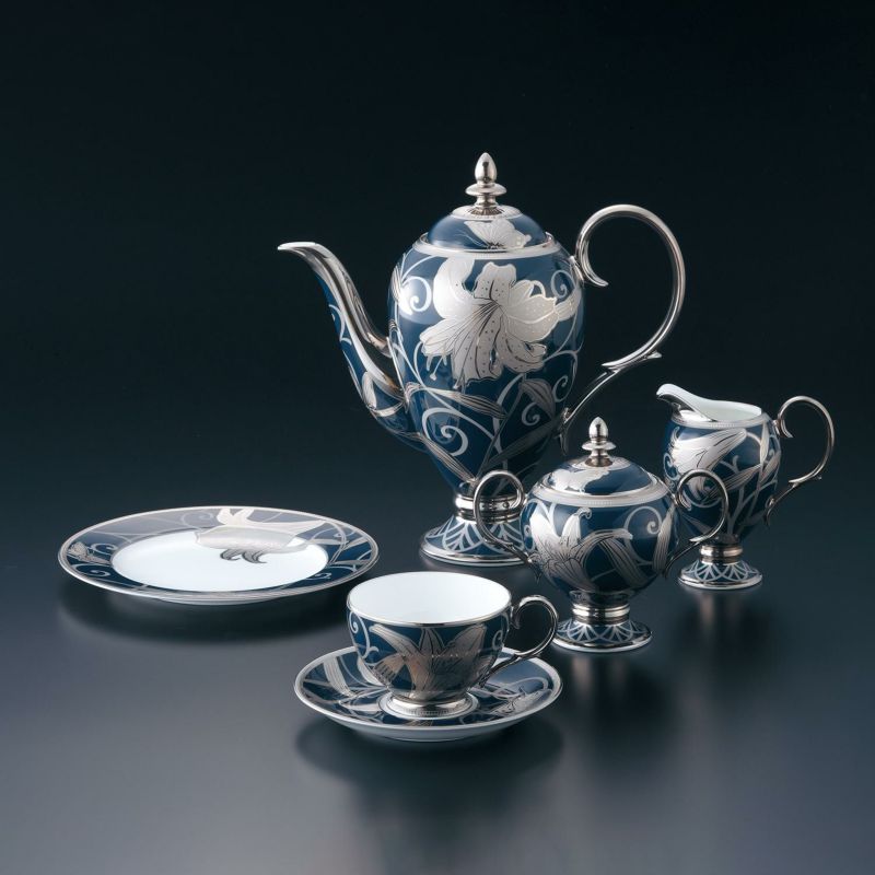 Японы Noritake брэндийн тансаг Hana Ginsai Yuri 23pc цайны иж бүрдэл
