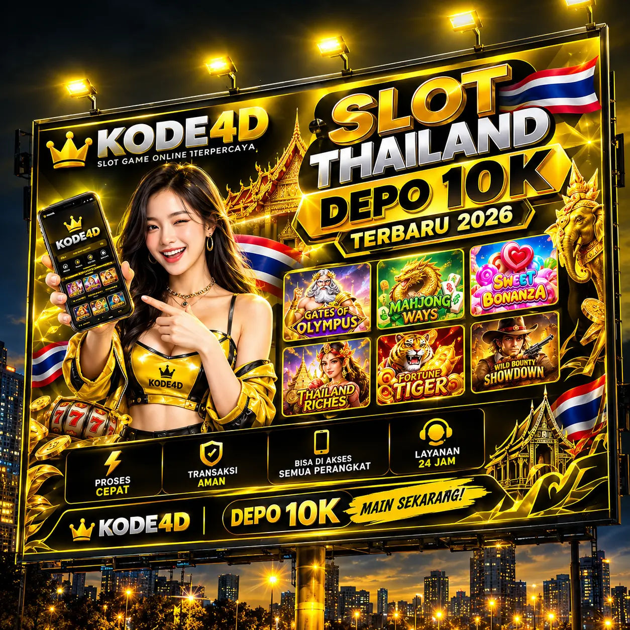 KODE4D ⬆️ Login & Daftar Link Alternatif Slot Thailand Depo 10k Terbaru 2026