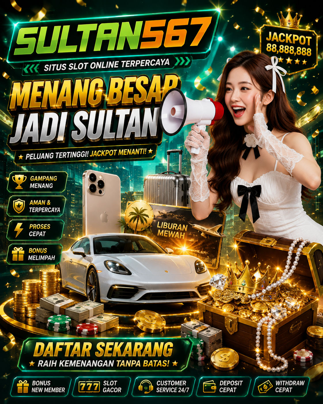 Sultan567: Bandar Slot Gacor Hari Ini dengan Game RTP tinggi dan WD Praktis image 1