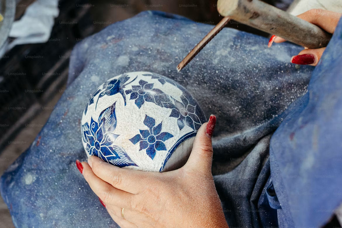 Making of Blue Pottery