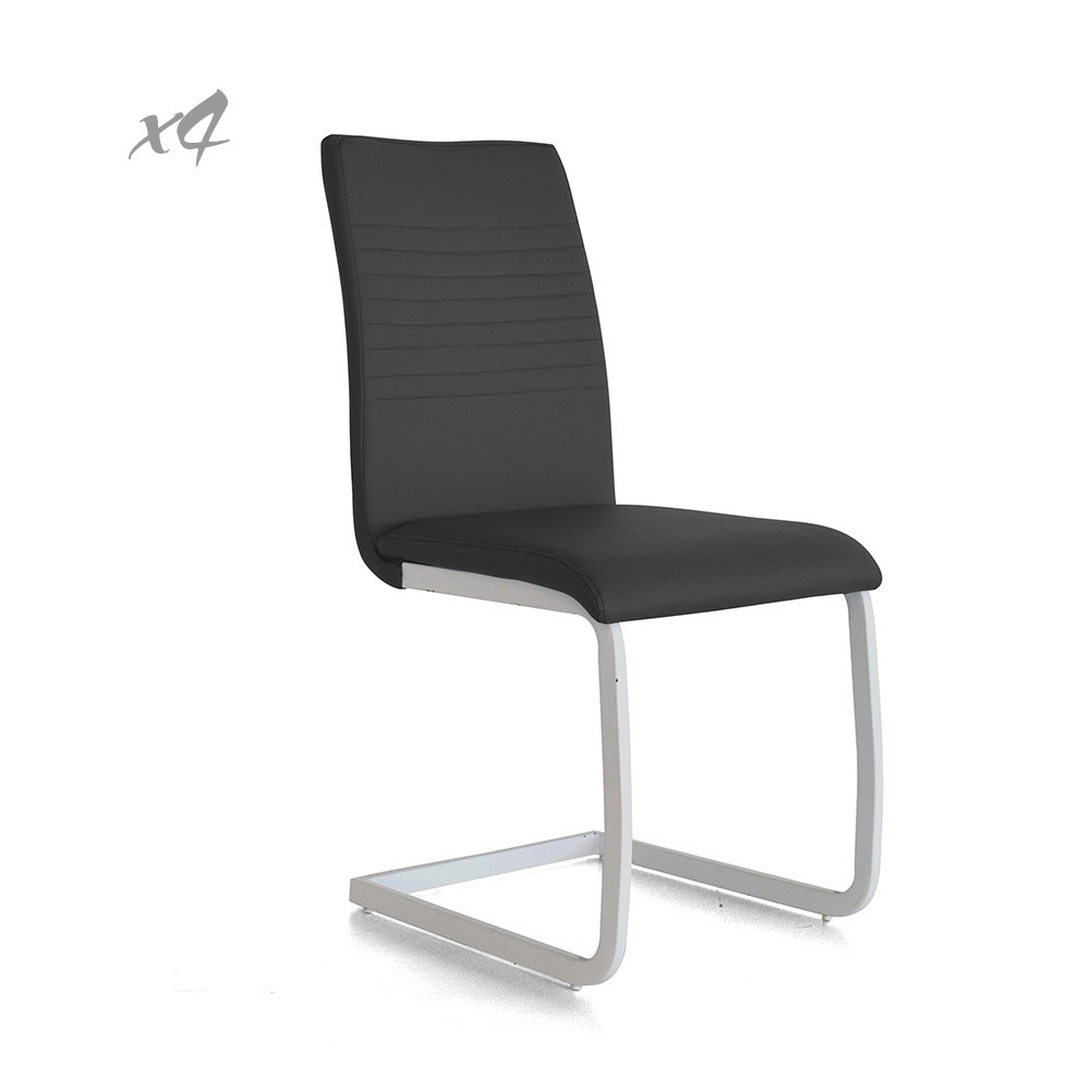 CRIBEL Set 4 Sedie Betty - Impilabili, Velluto, Struttura Metallo, Colore Cenere - Foto 9