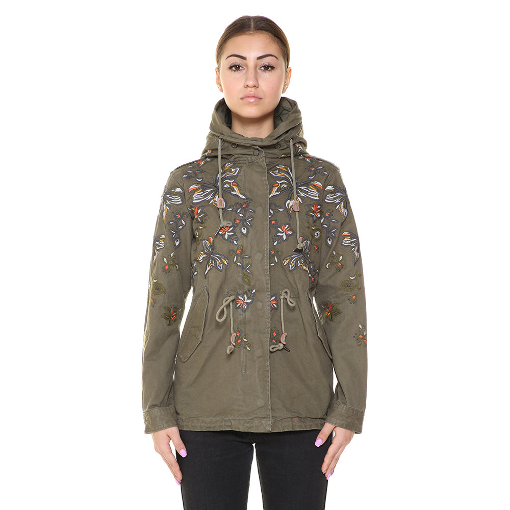 Parka cropped mujer bordado verde militar - Canadian - Compra en