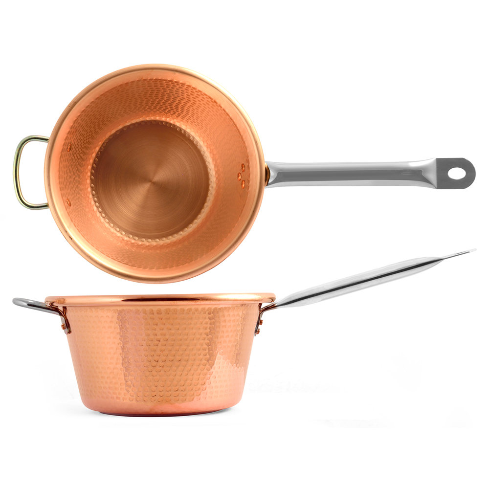 Paiolo In Rame Lar 2325 - Fondo Induzione, Manico Acciaio Inox, 25cm, Colore Arancio - Foto 3