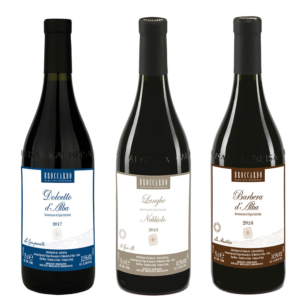 3 bottiglie miste: Dolcetto - Langhe DOC Nebbiolo - Barbera