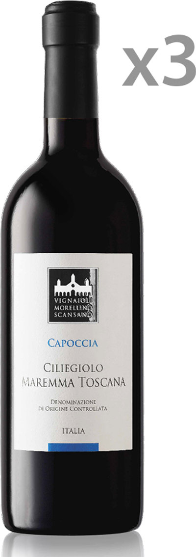 Vini rossi 3 bottiglie - "Capoccia" Ciliegiolo Maremma DOC 2021