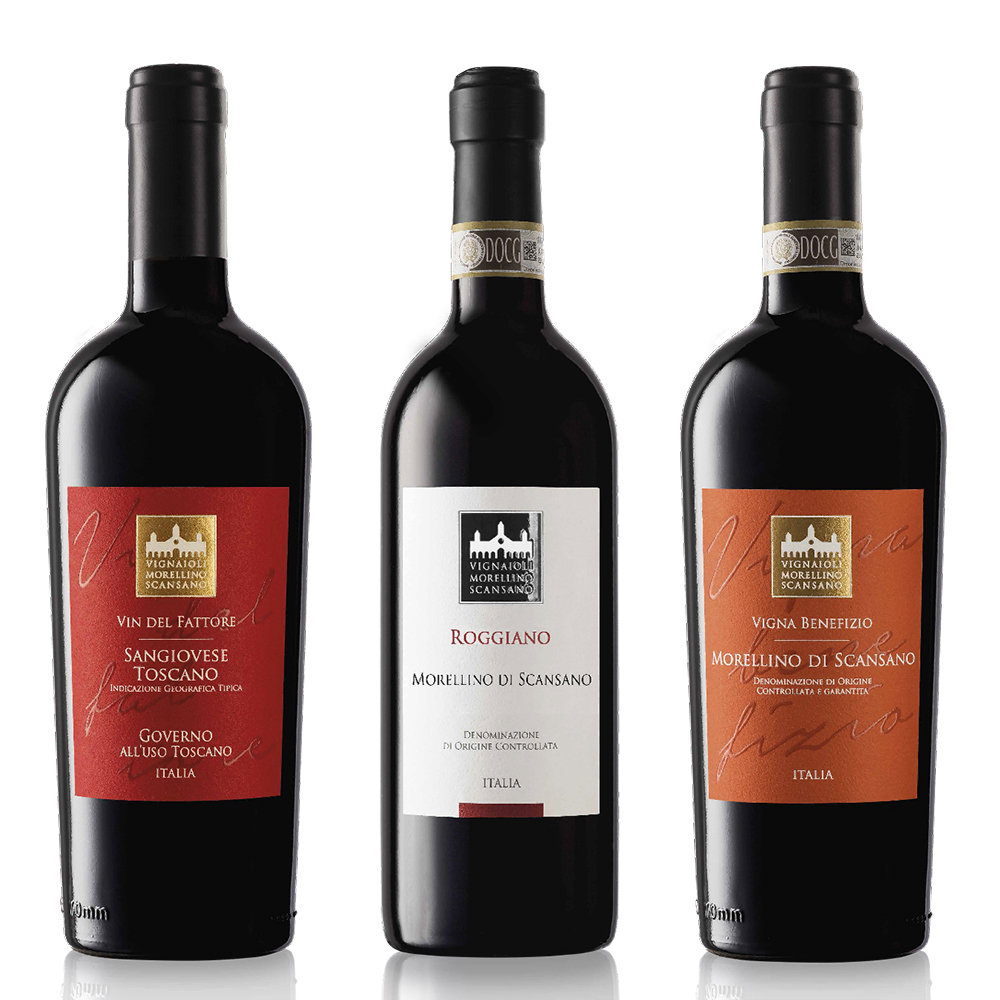 Image of 3 bottiglie miste: "Vin del Fattore" 2020 - "Roggiano" 2021 - "Vigna Benefizio" 2020