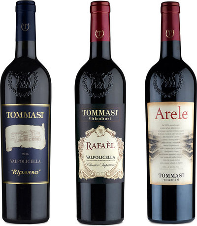Vini rossi 3 bottiglie miste: Ripasso della Valpolicella Classico DOC 2021- Rafael Valpolicella Classico Superiore DOC 2022 - Arele delle Venezie IGT 2020