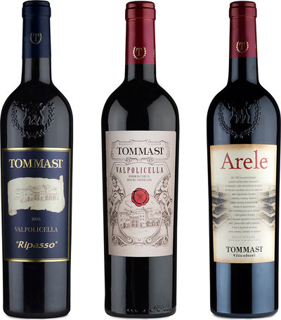 Vini rossi 3 bottiglie miste: Ripasso della Valpolicella Classico DOC 2021 - Valpolicella DOC 2023- Arele delle Venezie IGT 2020