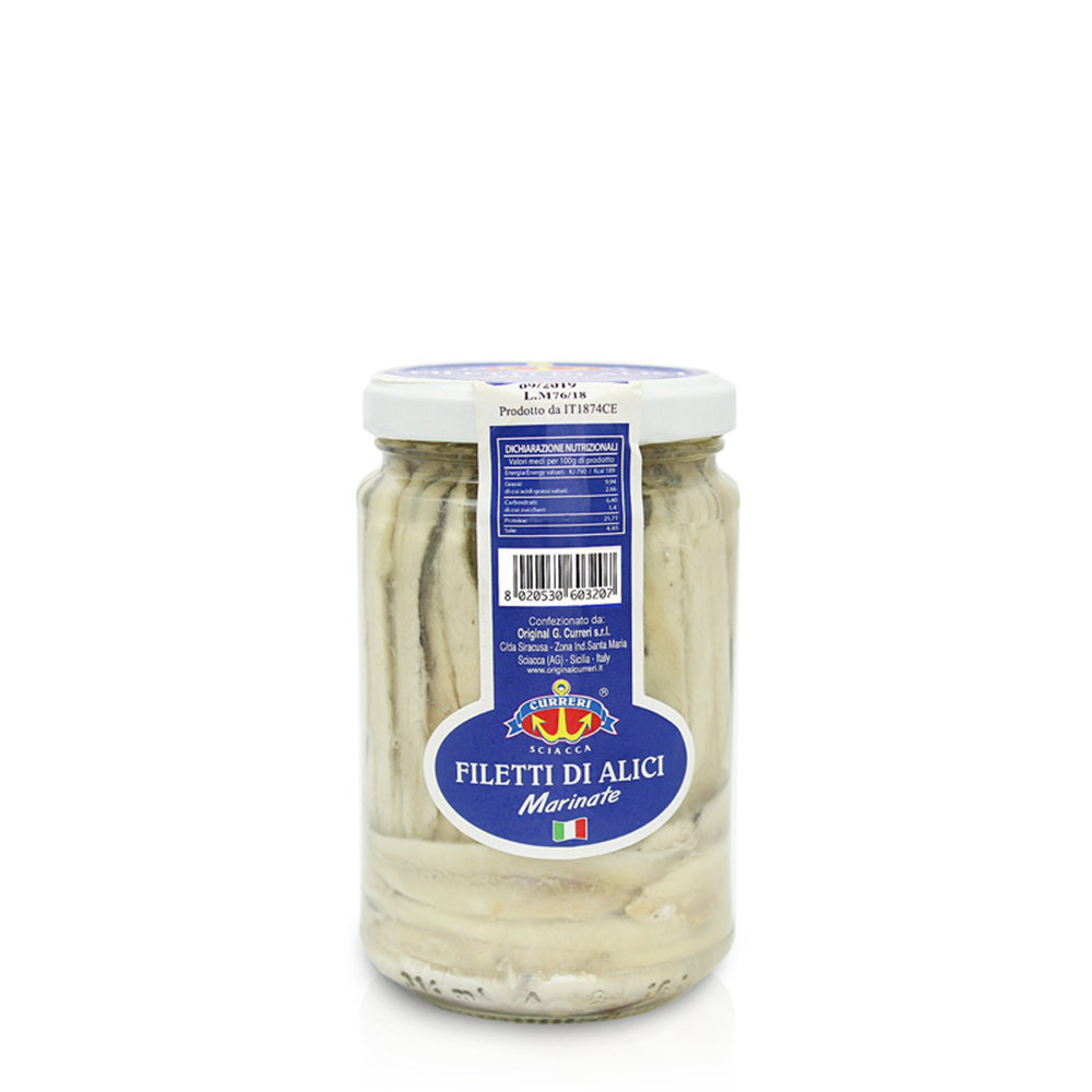 6 vasetti misti: 3 Alici Marinate 300 gr - 3 Alici Marinate al peperoncino 300 gr