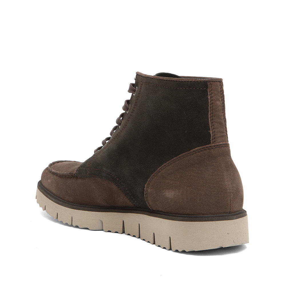 DADA – Stivaletti uomo in vera pelle stringati con collarino imbottito -  Marrone, Nero - MitShopping - Abbigliamento e scarpe