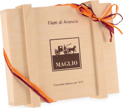 Dolci delle Feste Scatola in legno - Filetti di Arancia 200 gr