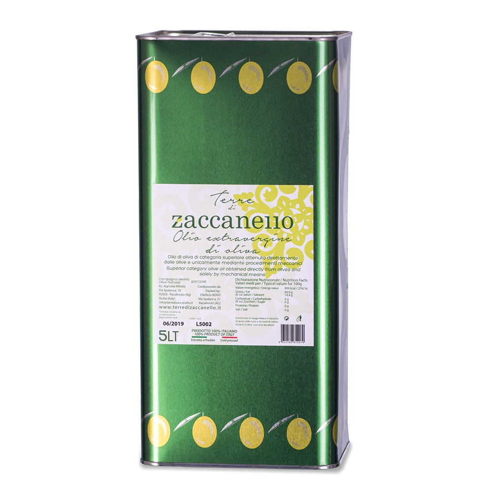 1 latta - Olio EVO blend non filtrato Sicilia 5 lt