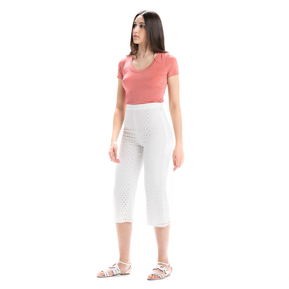 Pantaloni cropped in sangallo bianchi Patrizia Pepe - Patrizia Pepe -  Acquista su Ventis.