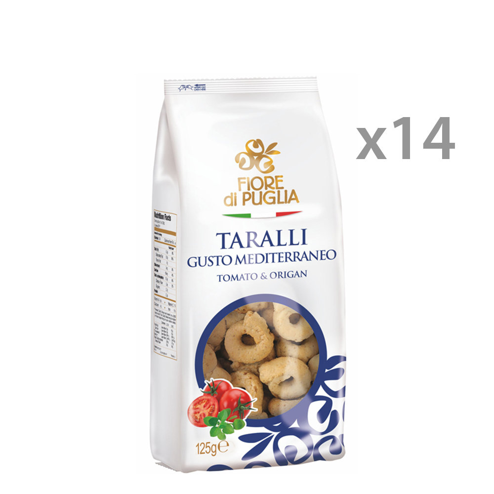 14 confezioni - Taralli Mediterraneo 250 gr