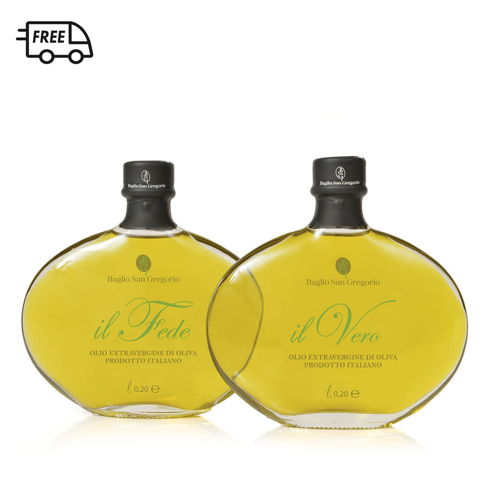 2 bottiglie miste da 200 ml: ''Il Vero'' Olio Extravergine di oliva - ''Il Fede'' Olio Extravergine di oliva