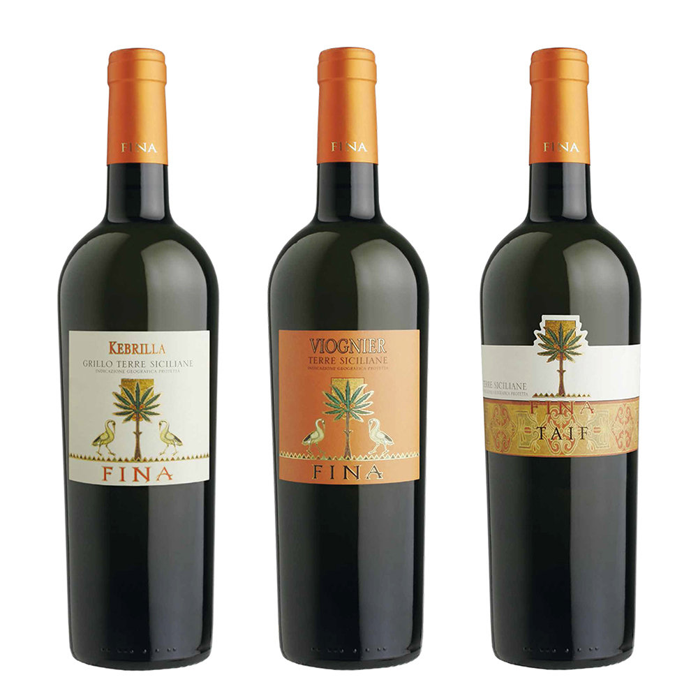 3 bottiglie miste: ''Kebrilla'' Grillo BIO Sicilia DOC 2018 - ''Vola Vola'' Viognier Terre Siciliane IGP 2018 - ''Taif'' Zibibbo secco Terre Siciliane IGP 2018