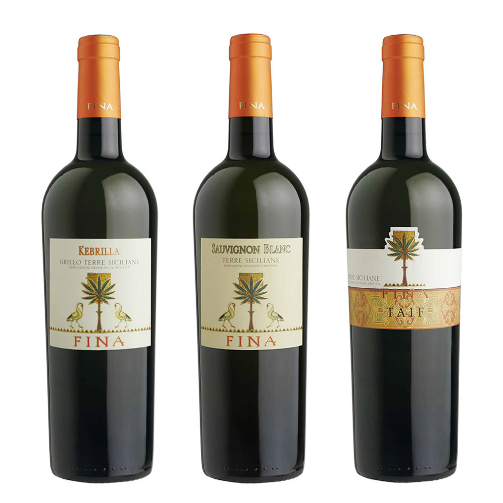 3 bottiglie miste: ''Kebrilla'' Grillo BIO Sicilia DOC 2018 - ''Mamarì'' Sauvignon Terre Siciliane IGP 2018 - ''Taif'' Zibibbo secco Terre Siciliane IGP 2018