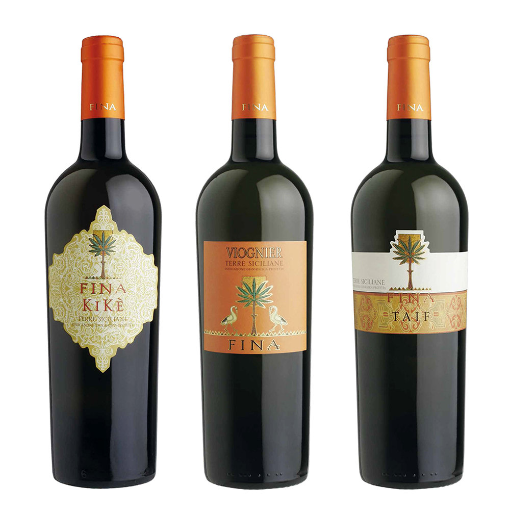 3 bottiglie miste: ''Kikè'' Traminer Terre Siciliane IGP 2018 - ''Vola Vola'' Viognier Terre Siciliane IGP 2018 - ''Taif'' Zibibbo secco Terre Siciliane IGP 2018