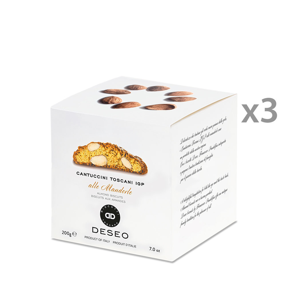 3 scatole - Cantuccini Toscani IGP alle Mandorle 200 gr