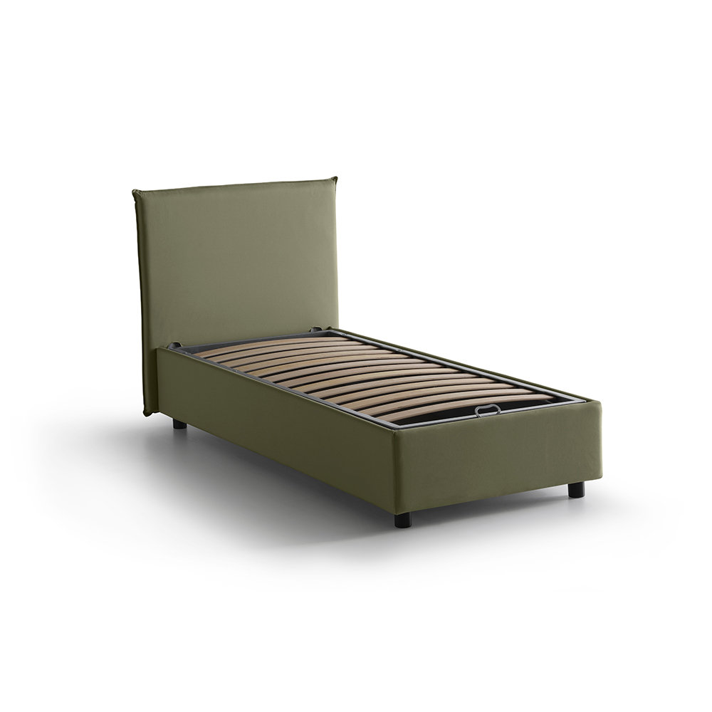 Letto singolo contenitore Anna con materasso Bamboo Memory ...