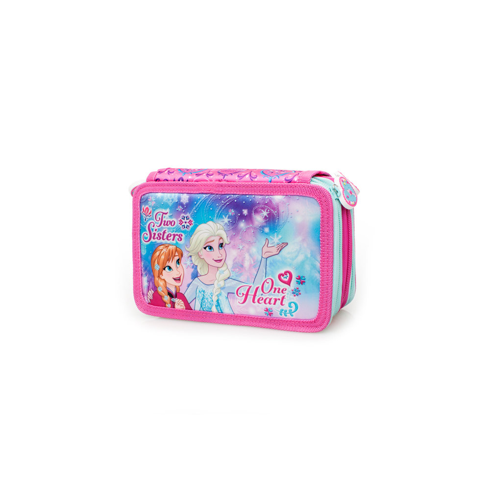 Astuccio a 3 zip Frozen, rosa In classe con Disney