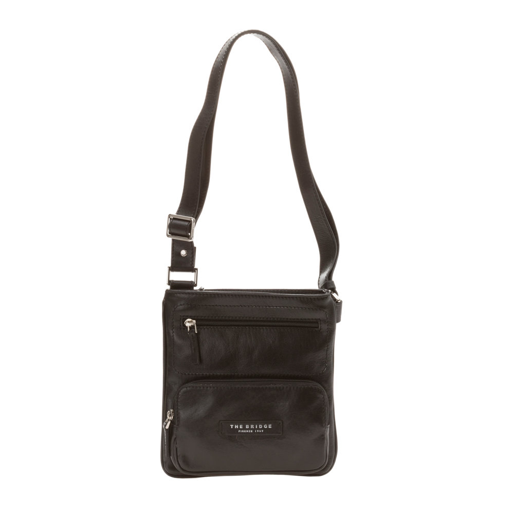 Bolso bandolera plana para hombre con bolsillos negros - The Bridge -  Compra en Ventis.