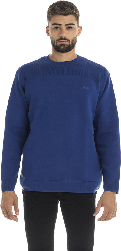 Maglie Pullover a girocollo con dettagli a coste blu royal