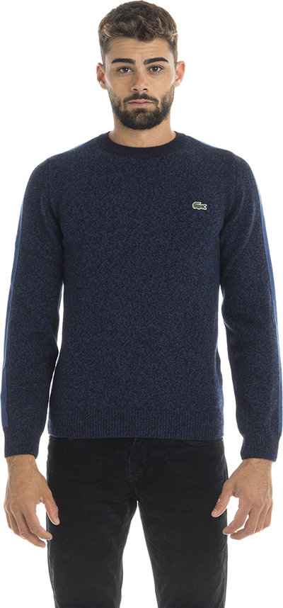 Maglie Pullover in lana vergine blu e nero