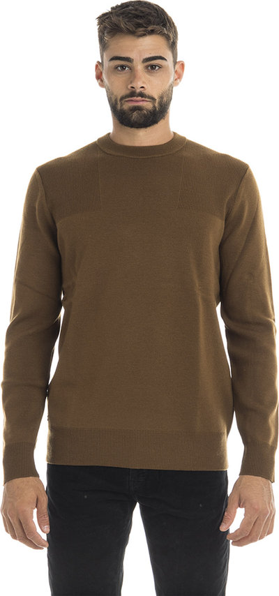 Maglie Pullover a girocollo in misto lana marrone