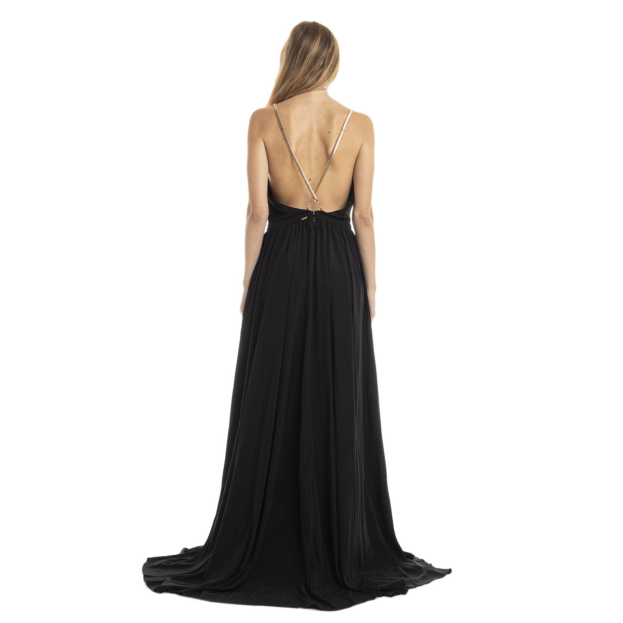 vestito nero lungo guess