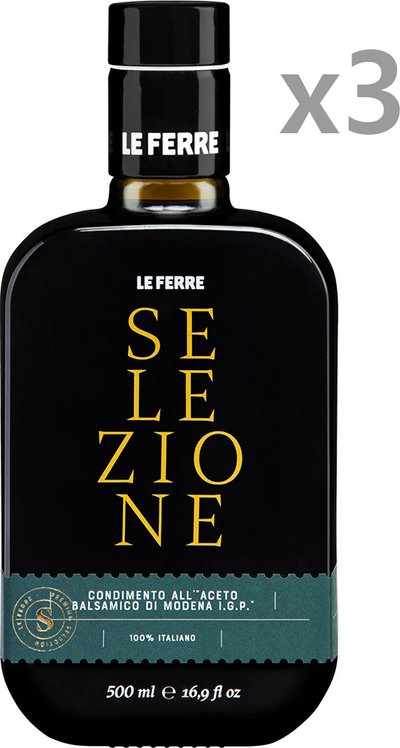 Aceto 3 bottiglie - Condimento all'Aceto Balsamico di Modena IGP densità1,24 da 0,50 lt. "SELEZIONE" - IL DENSO