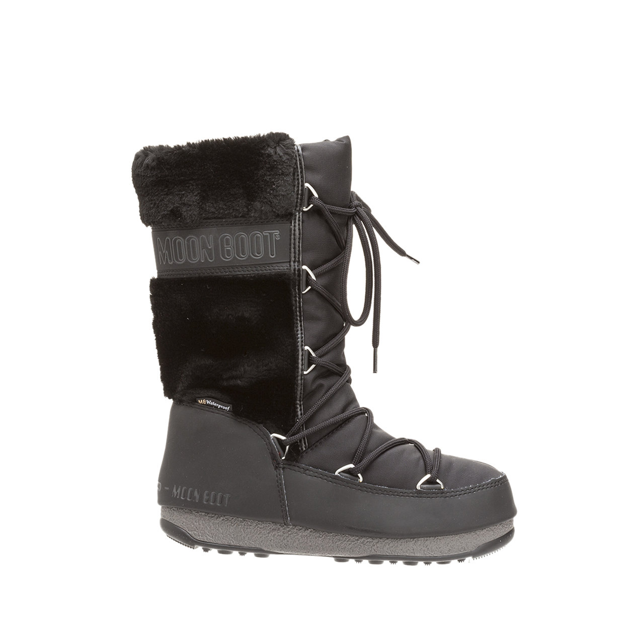 Botas Monaco Hi piel con inserto de piel sintética negra - Moon Boot -  Compra en Ventis.