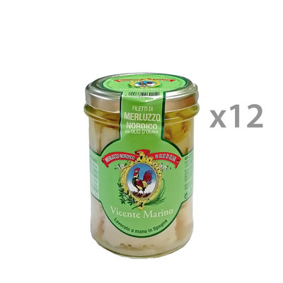 Altre conserve 12 vasetti 200 gr - Merluzzo nordico in olio di oliva