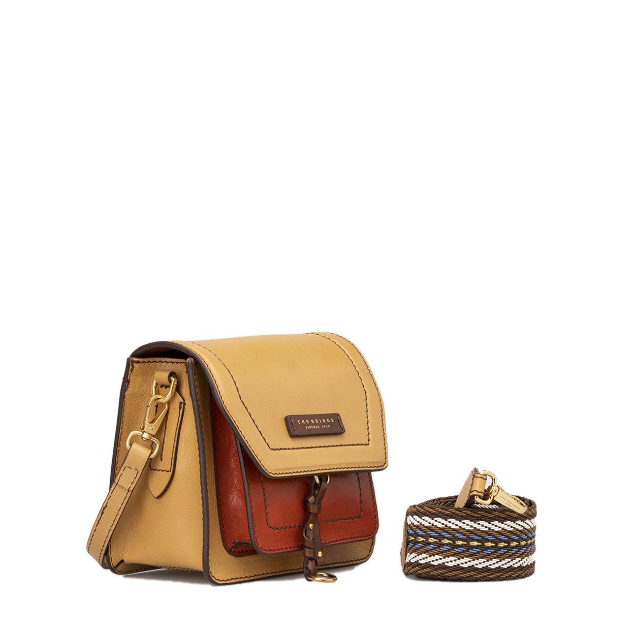 Bolso bandolera beige y naranja - The Bridge - Compra en Ventis.